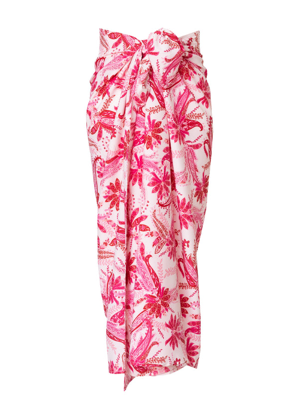 Pink Printed Silk Sarong