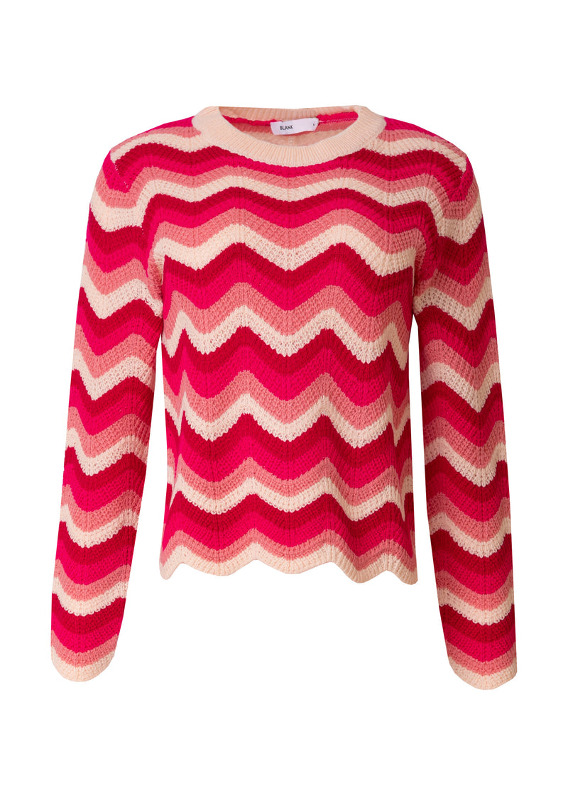 Pink Scalloped Knit Sweater