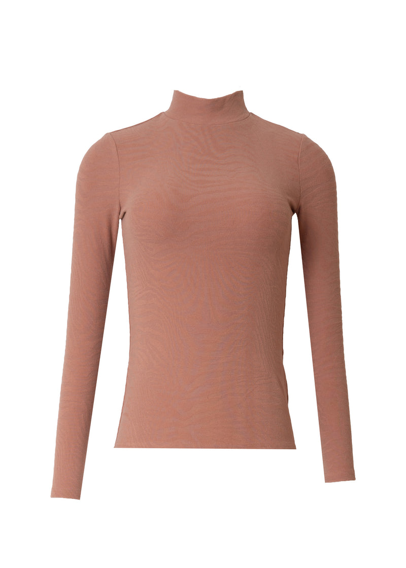 Pink Textured Mock Neck Top