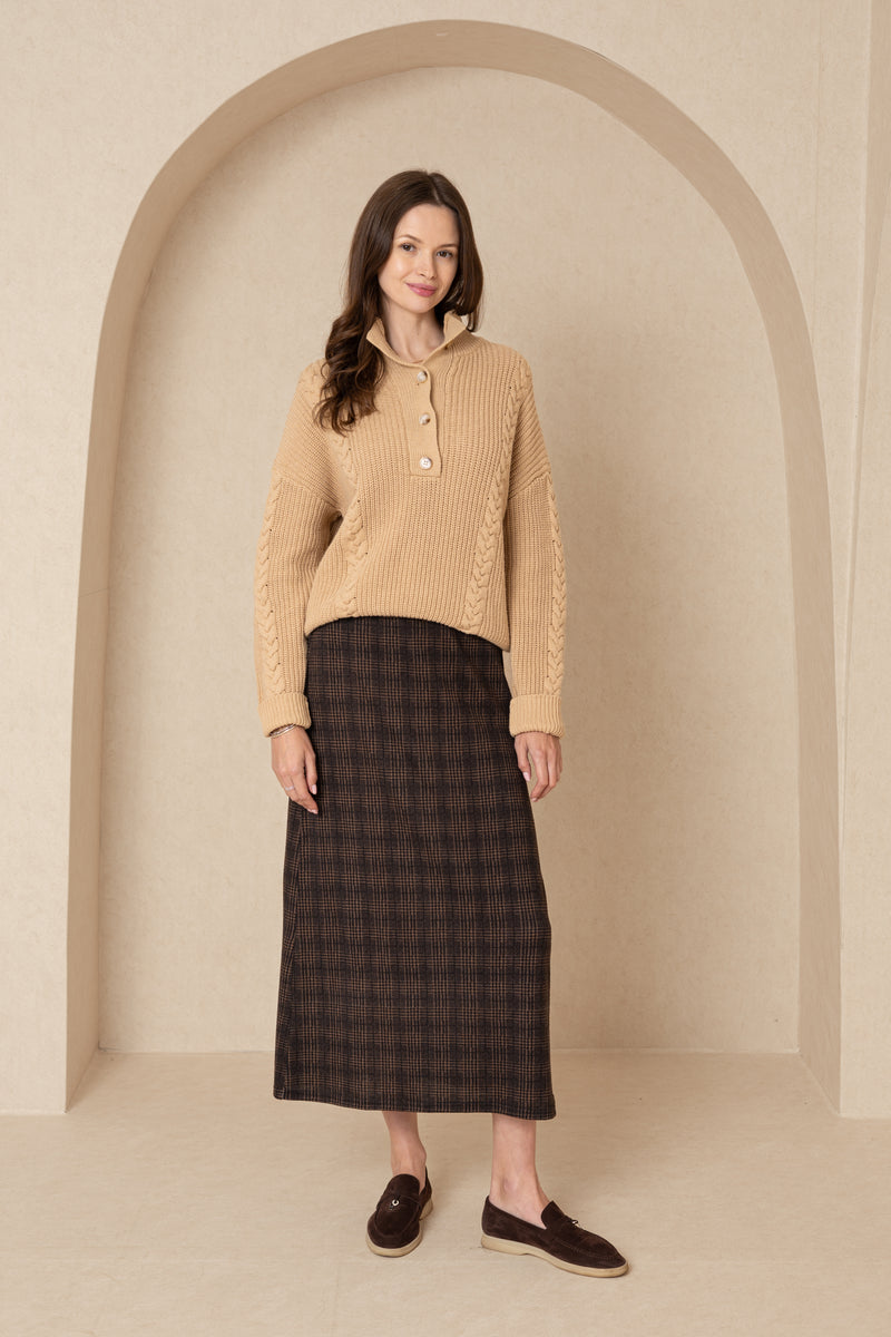 Brown Plaid Skirt