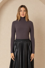 Grey Ribbed Turtleneck