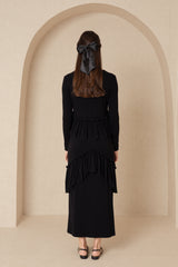 Black Ruffled Maxi Dress