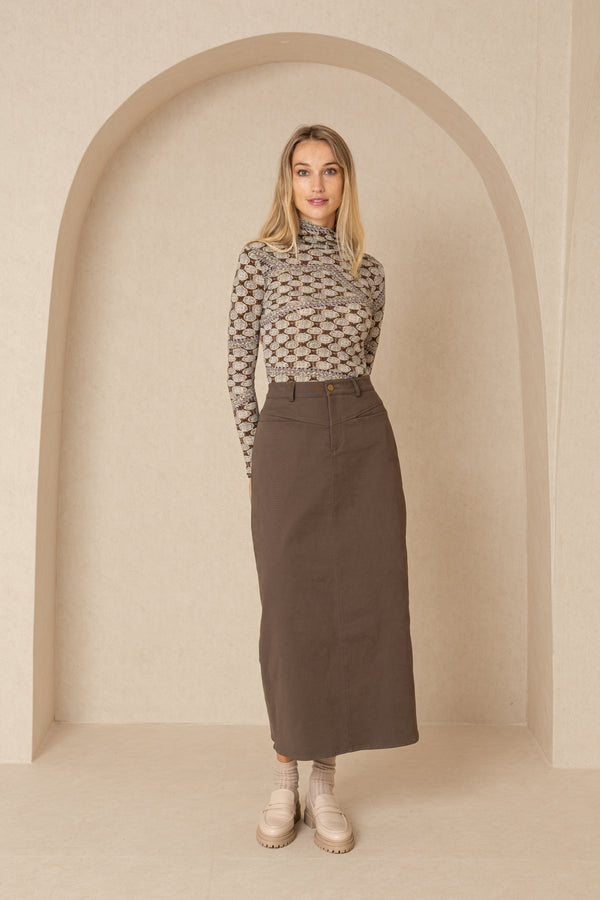 Olive Pocket Cargo Skirt