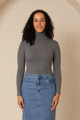 Heather Grey Solid Turtleneck