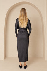 Black Sparkle Tie Wrap Maxi