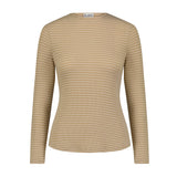 Neutral Striped Basic Round Neck