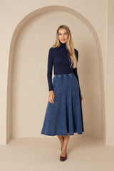 Dark Denim Swing Skirt