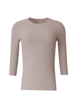 Tan Basic 3/4 Round Neck T-Shirt