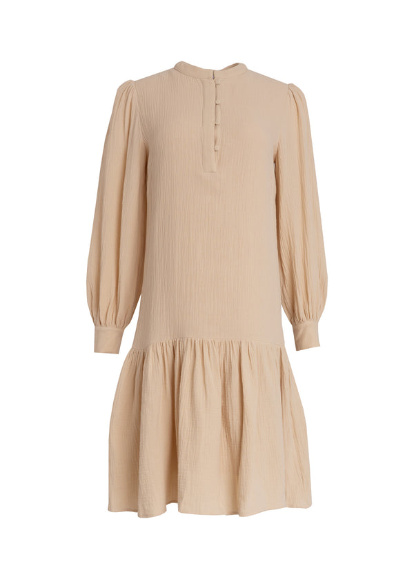 Tan Gauze Loop Dress