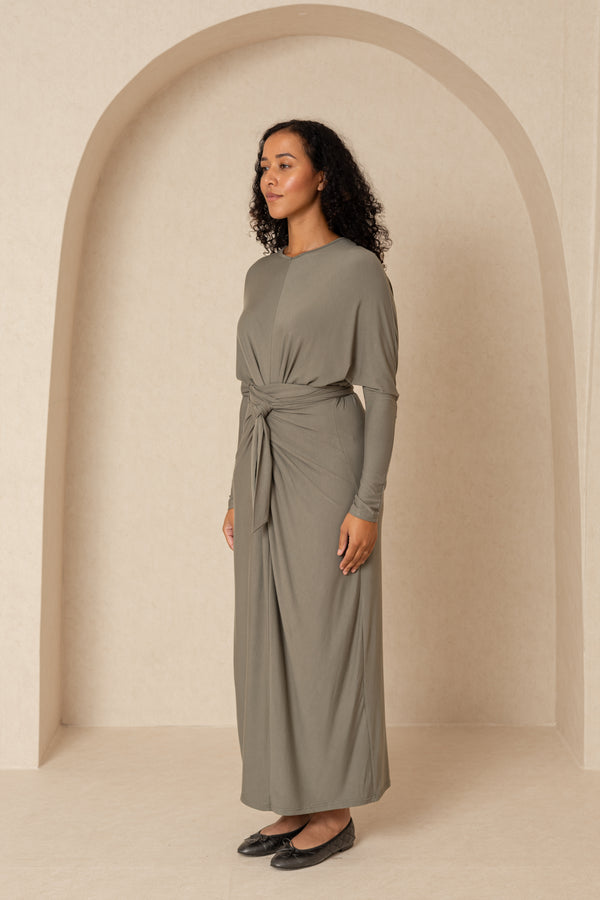 Sage Tie Wrap Maxi