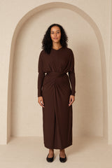 Brown Tie Wrap Maxi