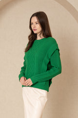 Green Tri Knit Sweater