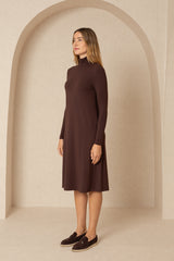 Brown Turtleneck Dress