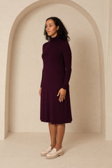 Plum Turtleneck Dress