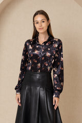 Floral Velour Blouse