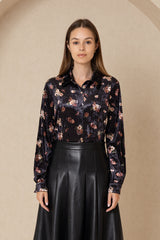 Floral Velour Blouse