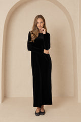 Black Velour Basic Maxi