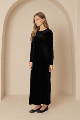 Black Velour Basic Maxi