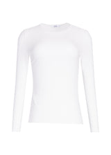 White Solid Long Sleeve Round Neck T-Shirt