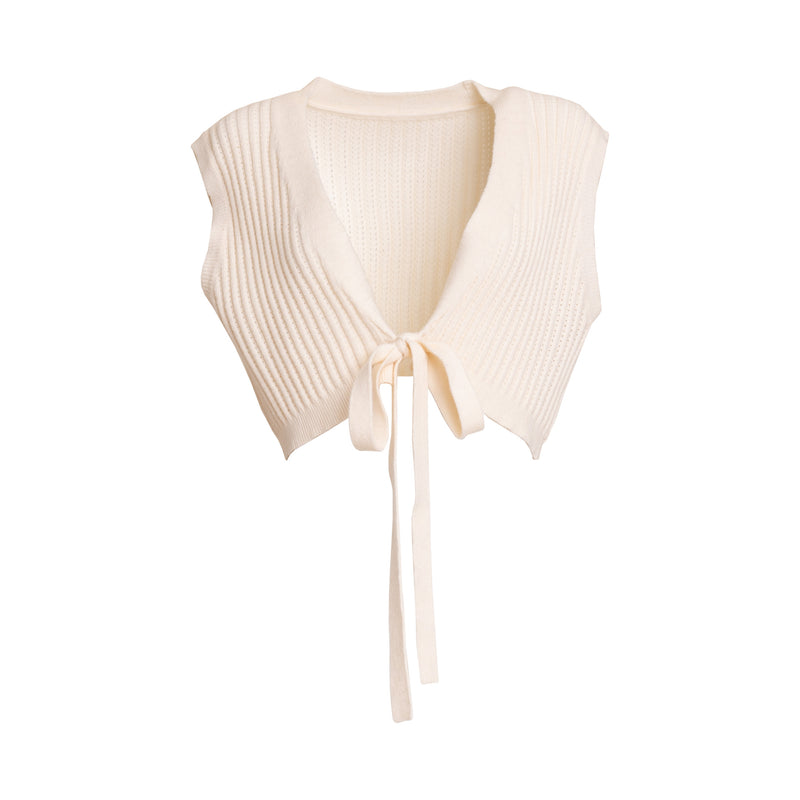 Winter White Knit Tie Top