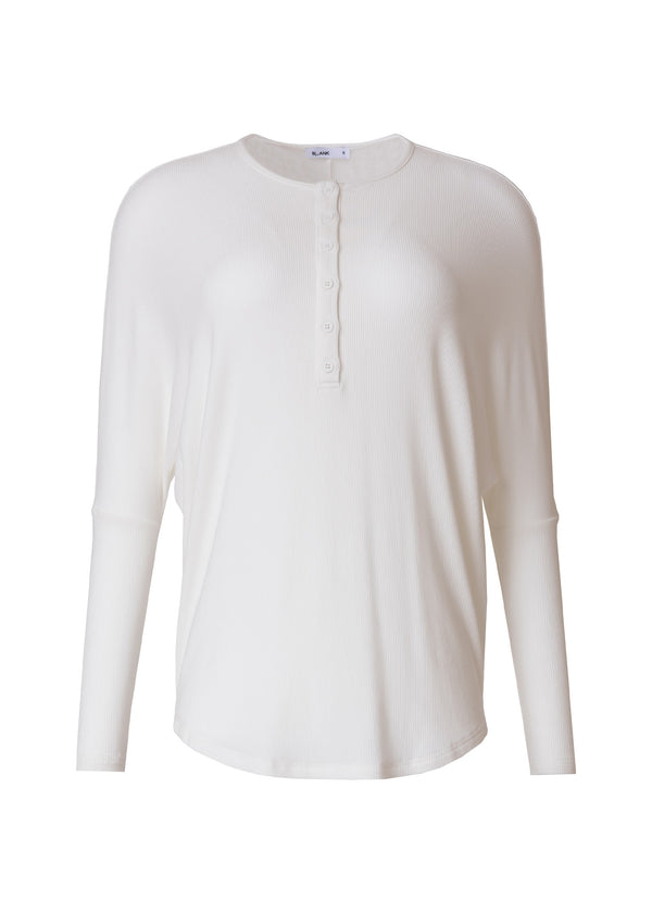 White Henley Dolman Tee