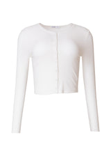 White Ribbed Cardi