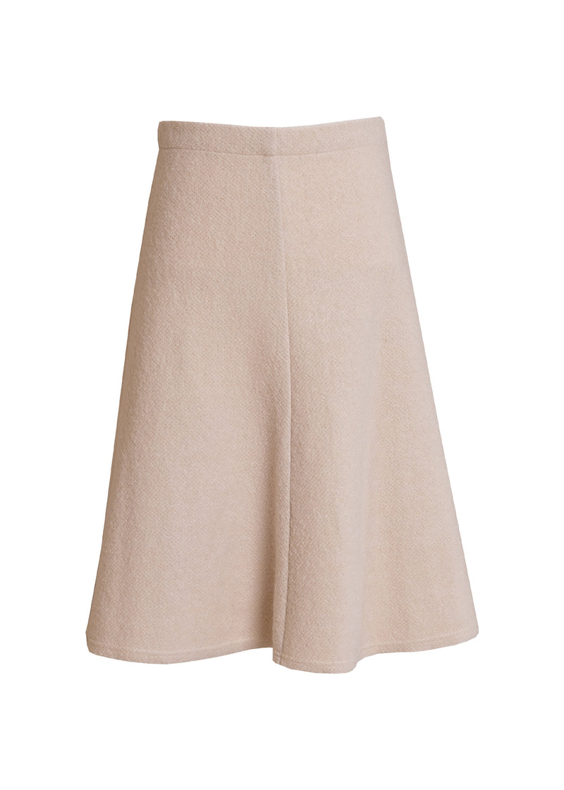 Winter White Wool Flare Skirt