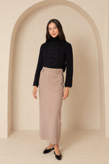 Light Brown Wool Everyday Maxi Skirt