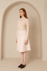 Winter White Wool Flare Skirt