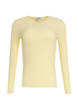 Yellow Long Sleeve Ribbed V-Neck Tee