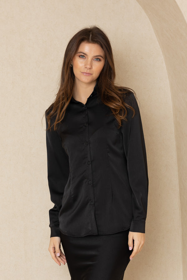 Black Silk Blouse Set - sold separately