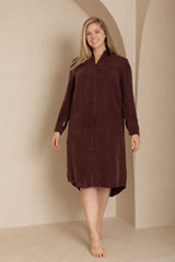 Maroon Shirt Dress