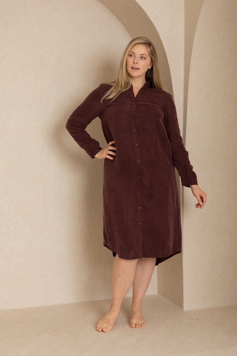 Maroon Shirt Dress