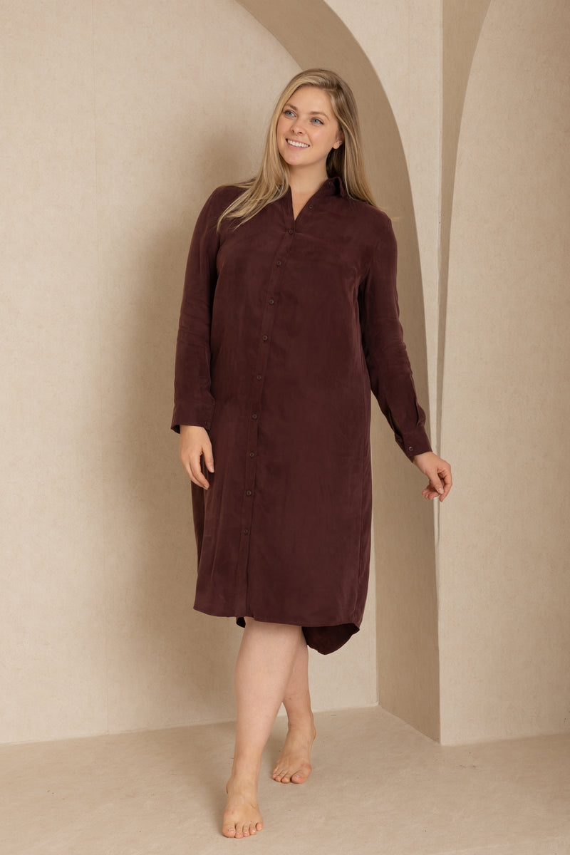 Maroon Shirt Dress