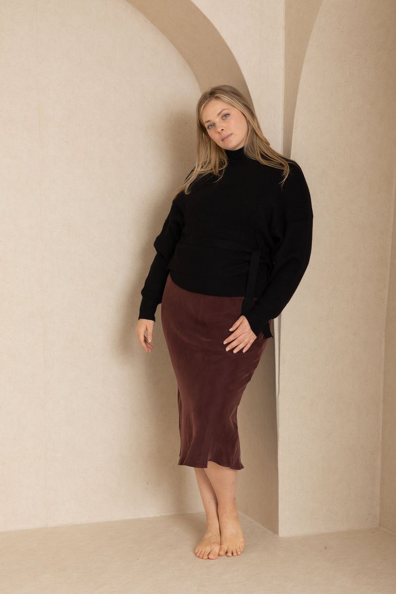 Maroon Slip Skirt