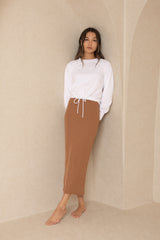 Brown Waffle Skirt Legging