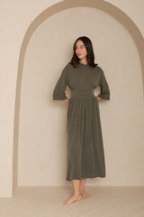 Sage Textured Basic Waist Maxi