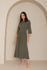 Sage Textured Basic Waist Maxi