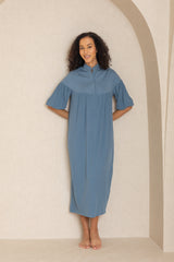 Blue Duo Henley Maxi