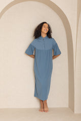 Blue Duo Henley Maxi