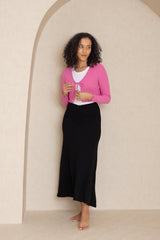 Hot Pink  Tie Cropped Cardi