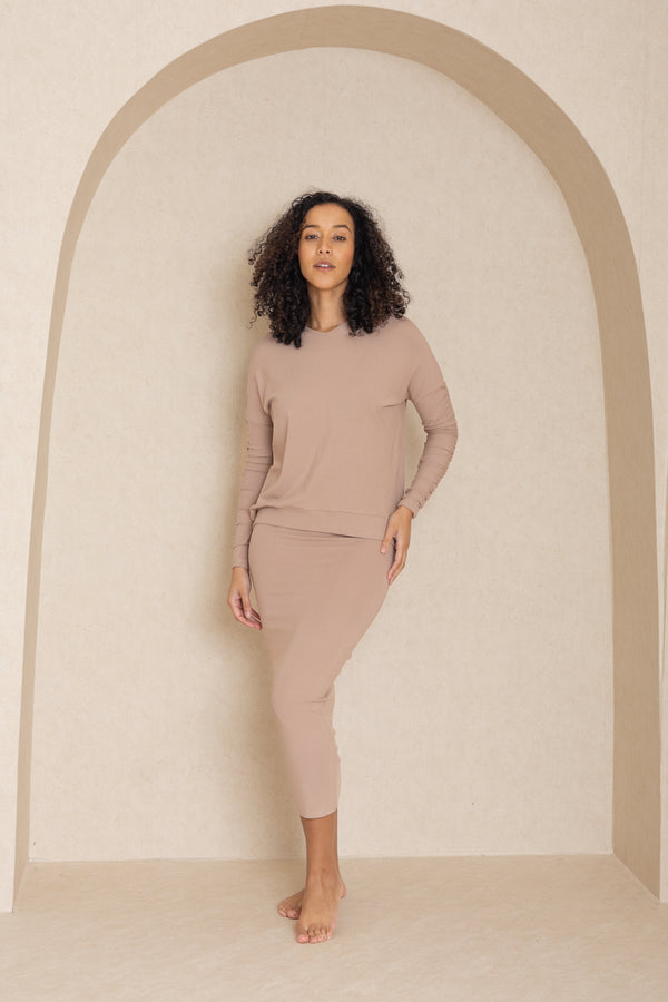 Neutral Solid Skirt Legging