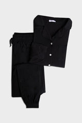 Black Long Sleeve Pajama Top and Jogger Pants