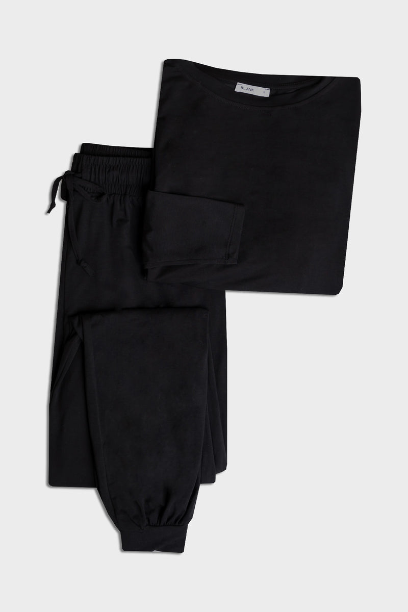 Black Long Sleeve Shirt and Jogger Pants