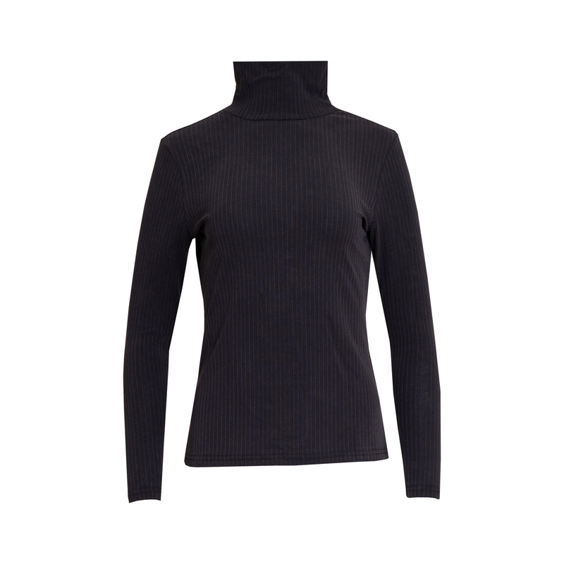 Black Textured Turtleneck