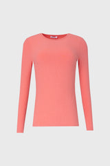 Coral Long Sleeve Ribbed Tee