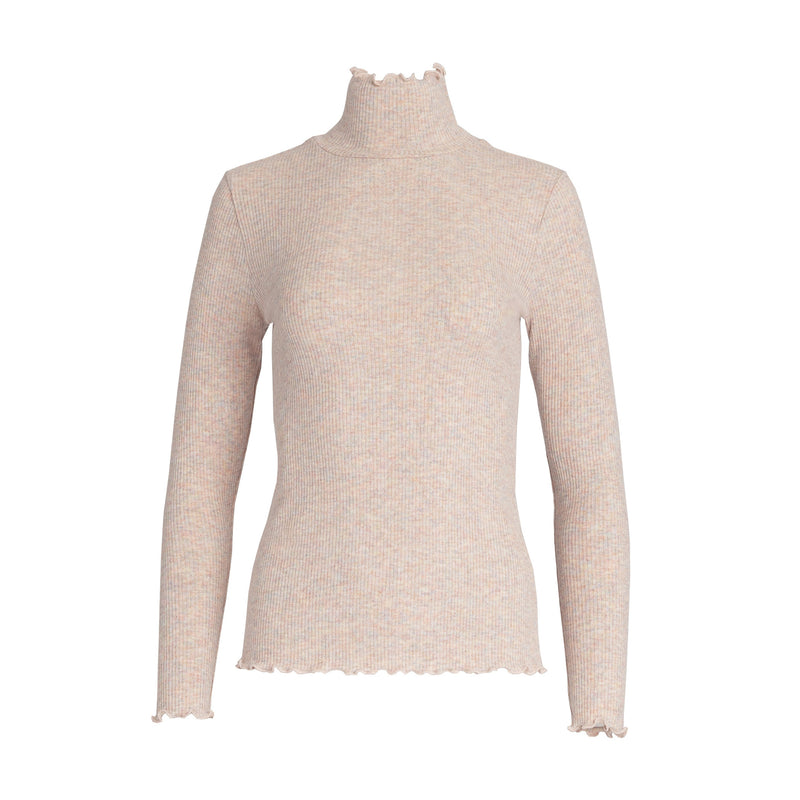 Pink Rainbow Scalloped Turtleneck