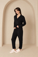 Black Long Sleeve Pajama Top and Jogger Pants