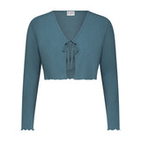 Blue Tie Cropped Cardi