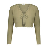 Sage Tie Cropped Cardi